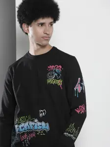 The Indian Garage Co Men Black Printed Sweatshirt