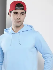 The Indian Garage Co Men Turquoise Blue Hooded Sweatshirt
