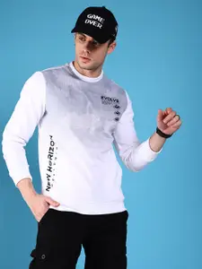 The Indian Garage Co Men White & Grey Printed Sweatshirt
