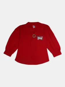 V-Mart Kids Red Shirt Style Cotton Top