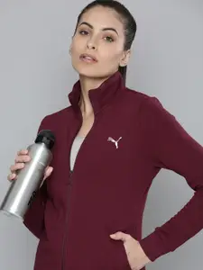 Puma Women Regular Fit Solid Zippered Terry Sweatshirt