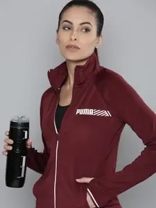 Puma Women Maroon Solid Tec Slim Fit Sport Sweatshirt