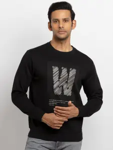 Status Quo Men Black Printed Sweatshirt