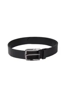 Louis Philippe Men Black Textured Leather Belt