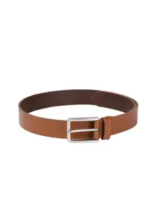 Louis Philippe Men Tan Brown Leather Belt