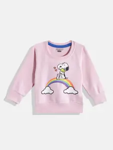 Eteenz Girls Rainbow Graphic Printed Cotton Sweatshirt