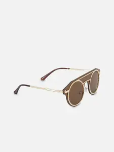 FOREVER 21 Women Brown Lens & Brown Round Sunglasses