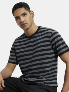 Jockey Men Black Striped T-shirt