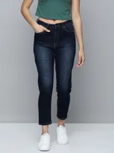 Flying Machine Women Blue Slim Fit High-Rise Light Fade Stretchable Cropped Jeans