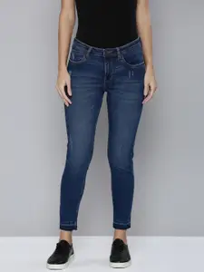 Flying Machine Women Blue Veronica Skinny Fit Mildly Distress Light Fade Stretchable Jeans