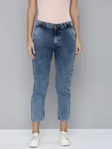 Flying Machine Women Blue Slim Fit High-Rise Light Fade Cropped Stretchable Jeans