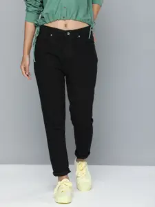 Flying Machine Women Black High-Rise Stretchable Straight Fit Jeans