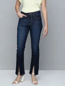 Flying Machine Women Blue Straight Fit High-Rise Light Fade Stretchable Jeans