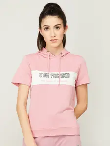 Kappa Women Pink And White  Printed Sweatshirt