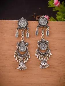 Silvermerc Designs Silver-Plated  Dome Shaped Drop Earrings