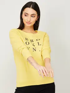 Fame Forever by Lifestyle Women Yellow Printed Sweatshirt
