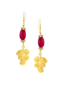 Tistabene Women Red & Gold-Toned Contemporary Drop Earrings