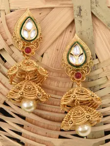 Tistabene Pink Dome Shaped Jhumkas Earrings