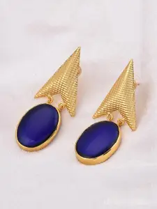 Tistabene Blue Contemporary Gold Plated Drop Earrings