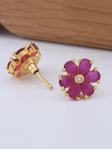 Tistabene Pink & Gold-Toned Contemporary Studs Earrings