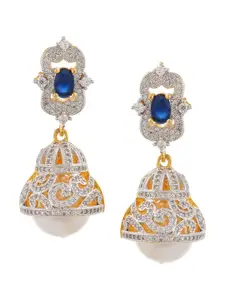 Tistabene Blue Contemporary Gold-Plated Drop Earrings