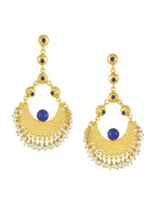 Tistabene Blue And Gold Toned Contemporary Drop Earrings