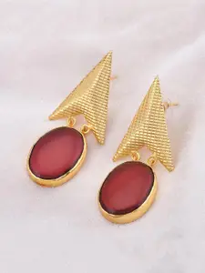 Tistabene Gold-Plated Pink Contemporary Drop Earrings