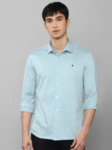 Louis Philippe Sport Men Cotton Blue Slim Fit Grid Tattersall Checks Checked Casual Shirt