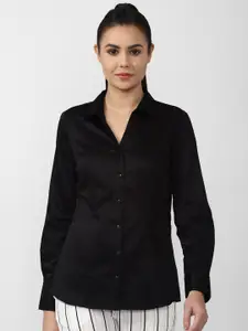 Van Heusen Woman Women Black Solid Casual Shirt