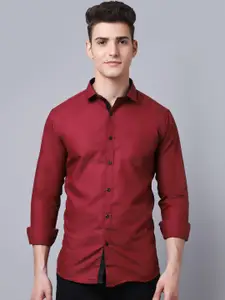 Majestic Man Men Maroon Slim Fit Casual Shirt
