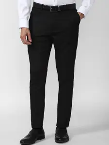 Peter England Men Black Slim Fit Trousers