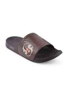 Campus Men Brown & Black Sliders