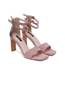 Sherrif Shoes Women Pink Party Block Heels