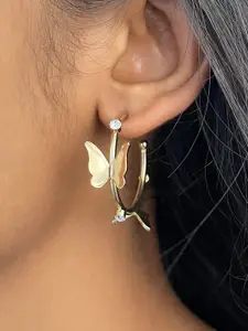 Ayesha Butterfly & Crystal Hoop Earrings
