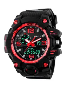 Shocknshop Men Red Dial & Black Straps Analogue and Digital Multi Function Watch