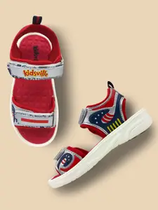 Kids Ville Boys Red & White Comfort Sandals