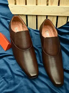 Sir Corbett Men Brown Solid Formal Slip-Ons