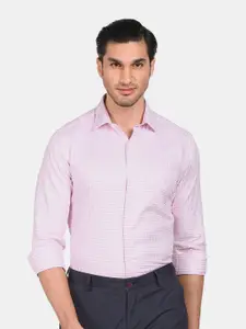 Arrow Men Pink Slim Fit Micro Checks Checked Pure Cotton Formal Shirt