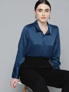Chemistry Women Solid Satin Casual Shirt