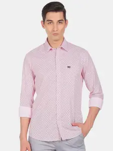 Arrow Sport Men Red & White Printed Pure Cotton Casual Shirt