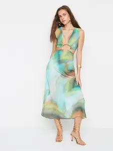 Trendyol Multicoloured Printed A-Line Midi Dress
