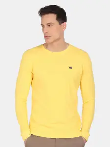 Arrow Sport Men Yellow Cotton   Long Sleeve T-shirt
