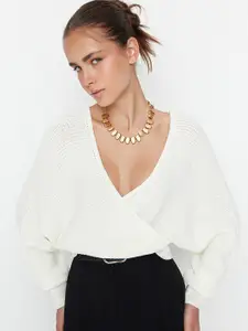 Trendyol Women Off White Sweater Vest
