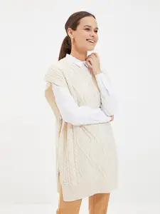 Trendyol Women Beige Longline Pullover