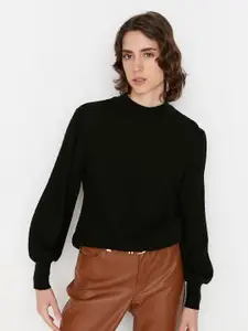 Trendyol Women Black Solid Pullover Sweater