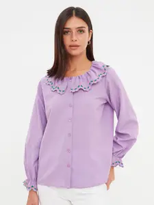 Trendyol Women Violet Contemporary Casual Shirt