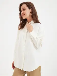 Trendyol Women White Contemporary Casual Shirt