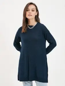 Trendyol Women Blue Longline Pullover