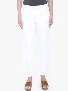 FCK-3 Women White Bootilicious Wide Leg High-Rise Stretchable Jeans