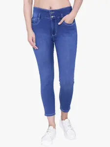 FCK-3 Women Blue Comfort High-Rise Heavy Fade Stretchable Jeans